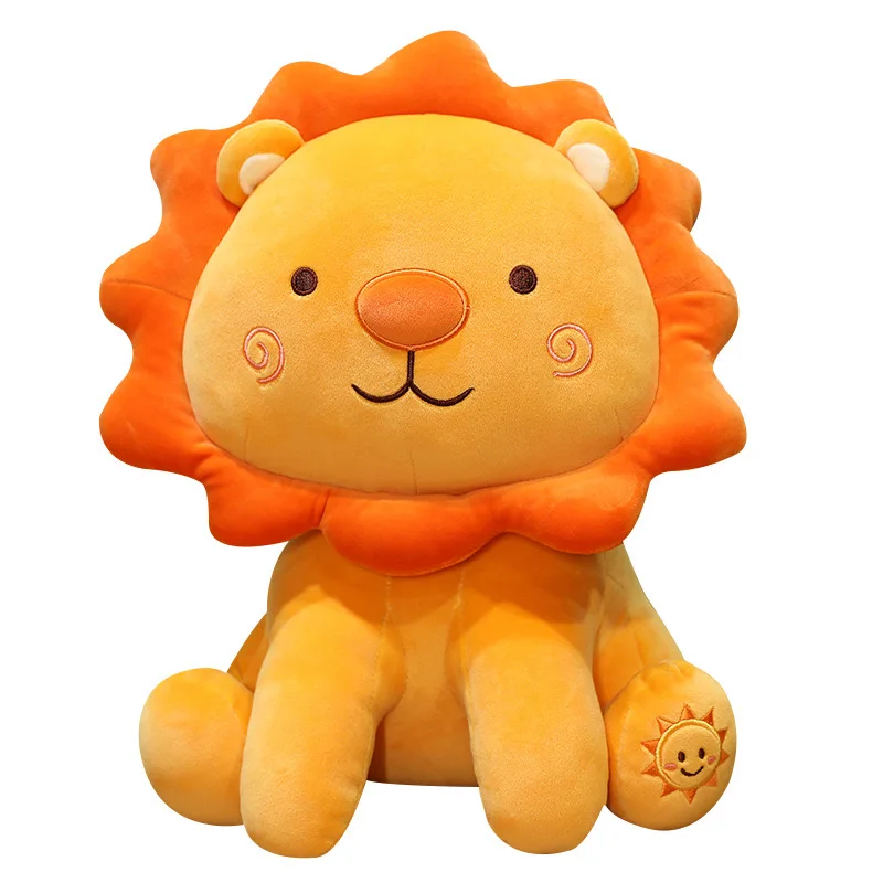 

35cm Kawaii Smile Lion Plush Toys Soft Stuffed Cartoon Animal Sun Lion Doll Nap Pillow Home Decor High Quality Birthday Gift