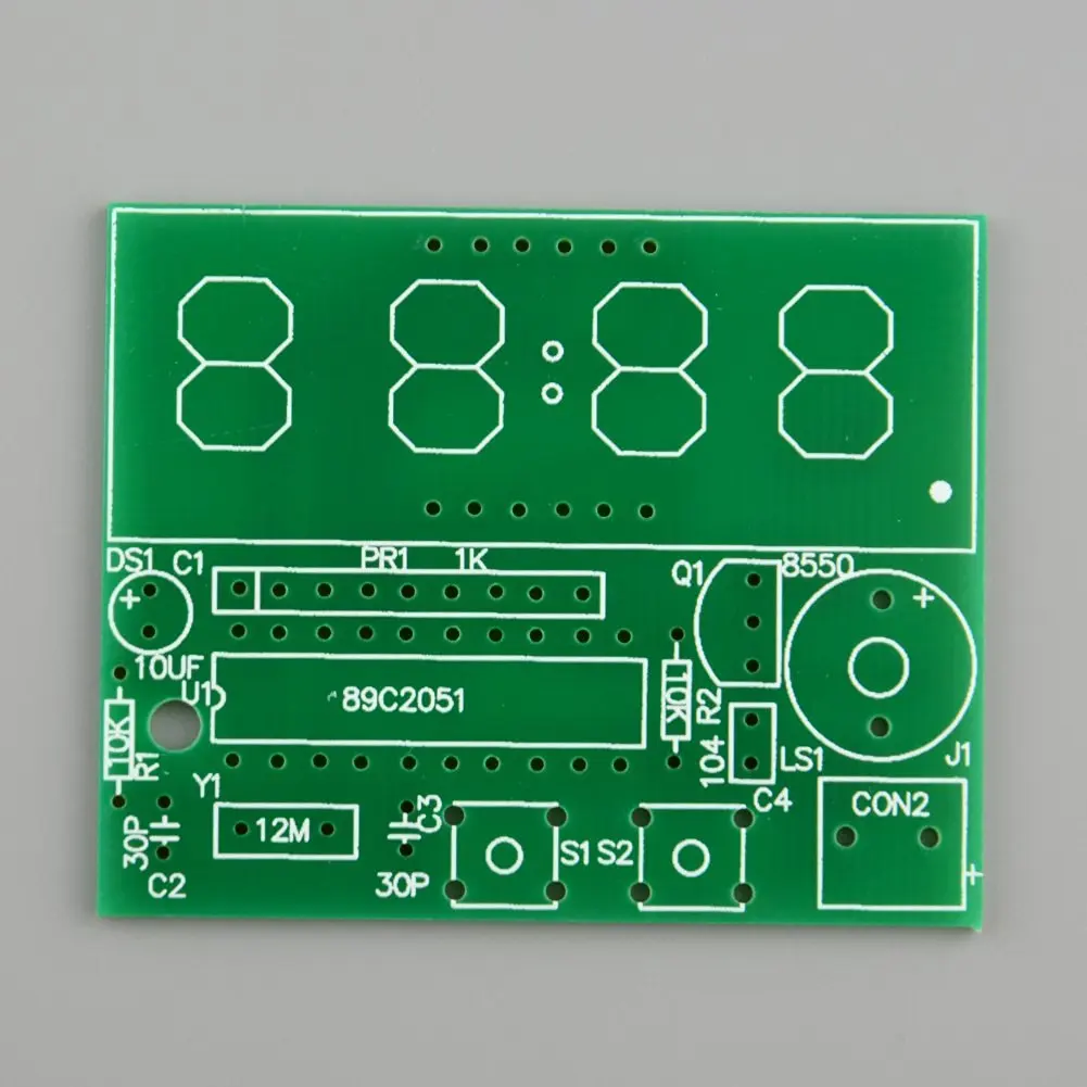 Diymore Digital LED Electronic Clock DIY Kits PCB Practice Learning Board AT89C2051 and Components DC 9V - 12V (4 Bits Digital)