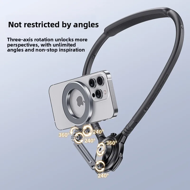 Supporto magnetico per telefono appeso al collo Prospettiva di prima persona Tiro in bicicletta Streaming live Petto fisso anti-vibrazione