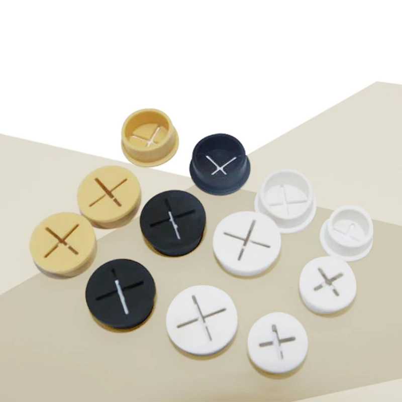 10 Cái Dây Cáp Grommets Nội Thất Lỗ Bìa cho Văn Phòng Bàn PC Giấu Cáp