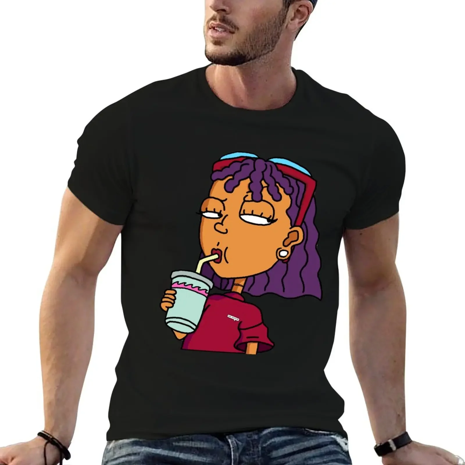 Rocket Power Reggie T-Shirt vintage clothes heavyweights blue archive summer clothes mens graphic t-shirts hip hop