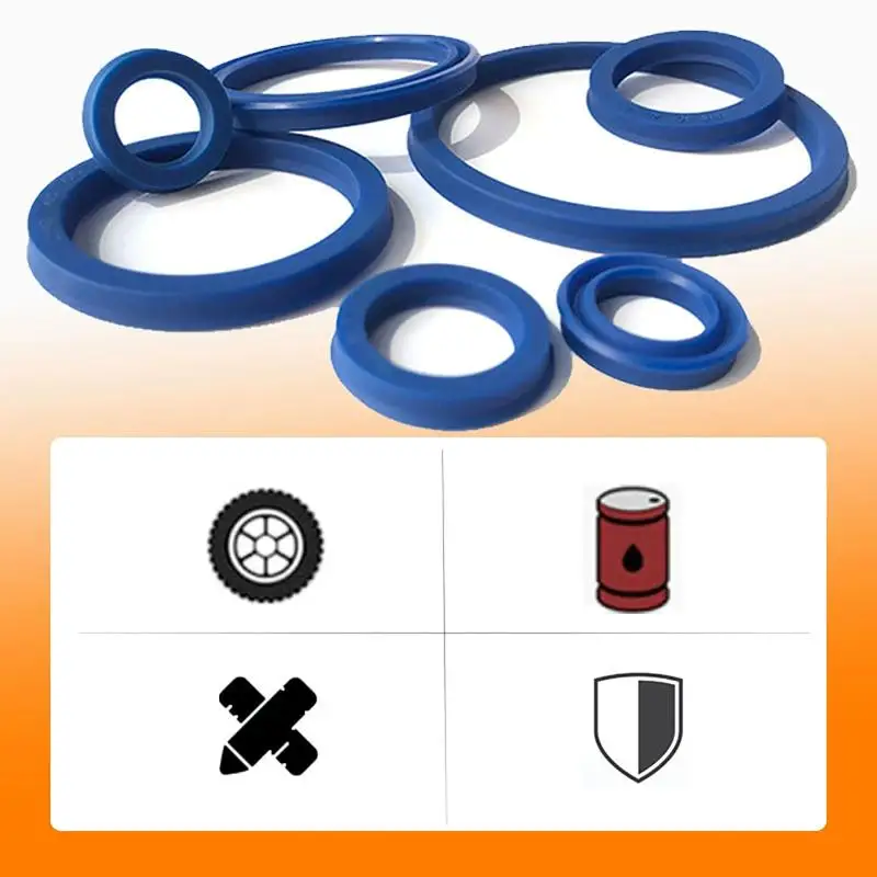 

2Pcs Hydraulic Oil Seal Radial Shaft Hydraulic Seal Polyurethane Piston Shaft Piston Rod PU Single Lip U Cup Oil Seals O Rings
