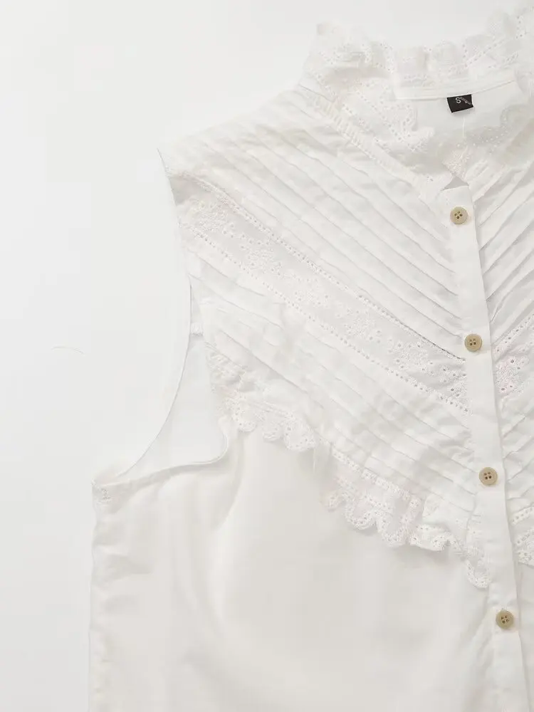 JNLEAOG Autumn New Women's Casual Svel Ruffle Trim Top Versatile Design Polyester Fiber ex Regular Length irt