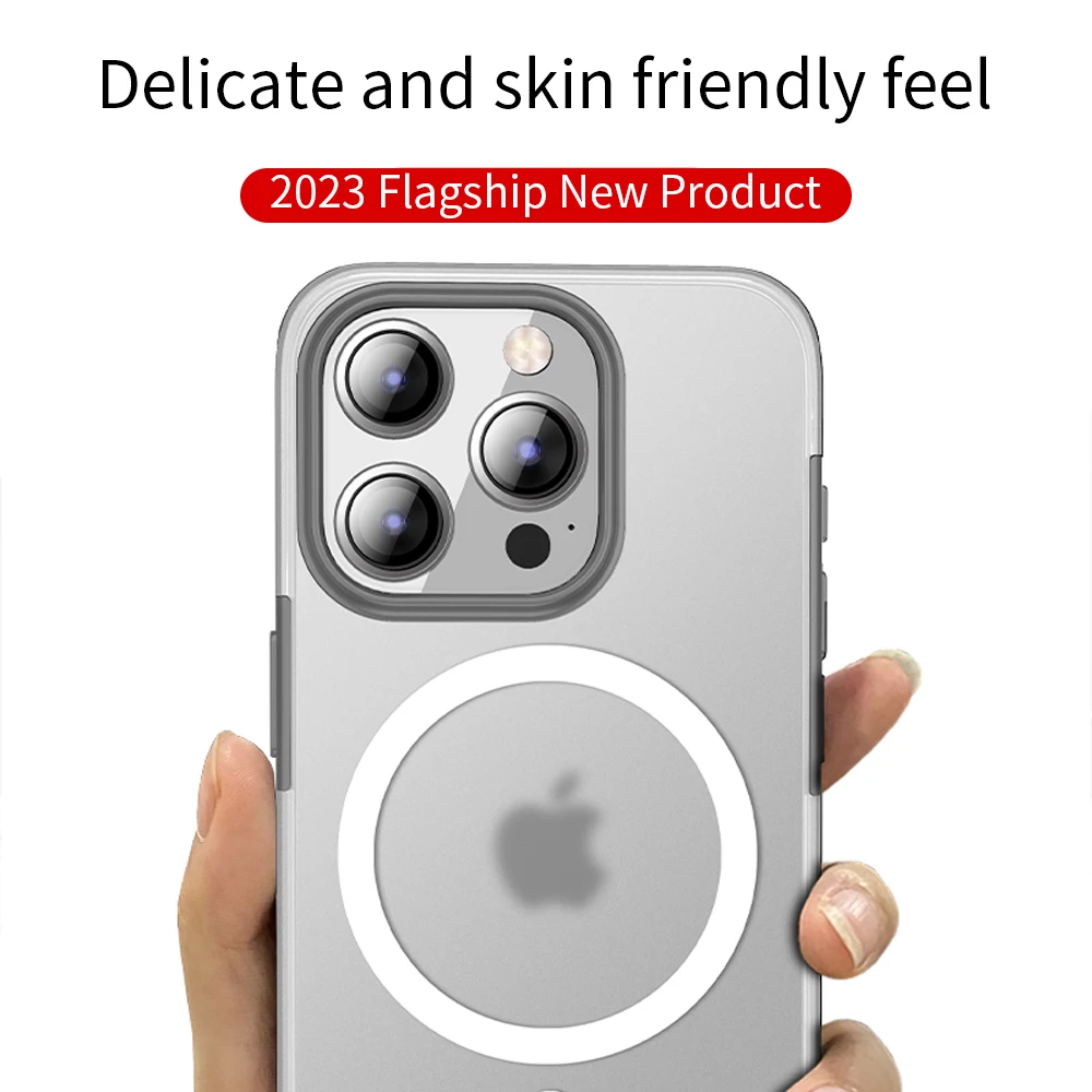 حافظة شحن لاسلكية مغناطيسية من Magsafe ، حافظة لهاتف آيفون 15 برو ماكس و 15 Plus ، غطاء درع متين