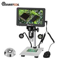 DM9 7 inch 1200X Magnifying Digital Microscope with Reflect Cover High Resolution 1080FHD Video LED Light Microscope by Mustool