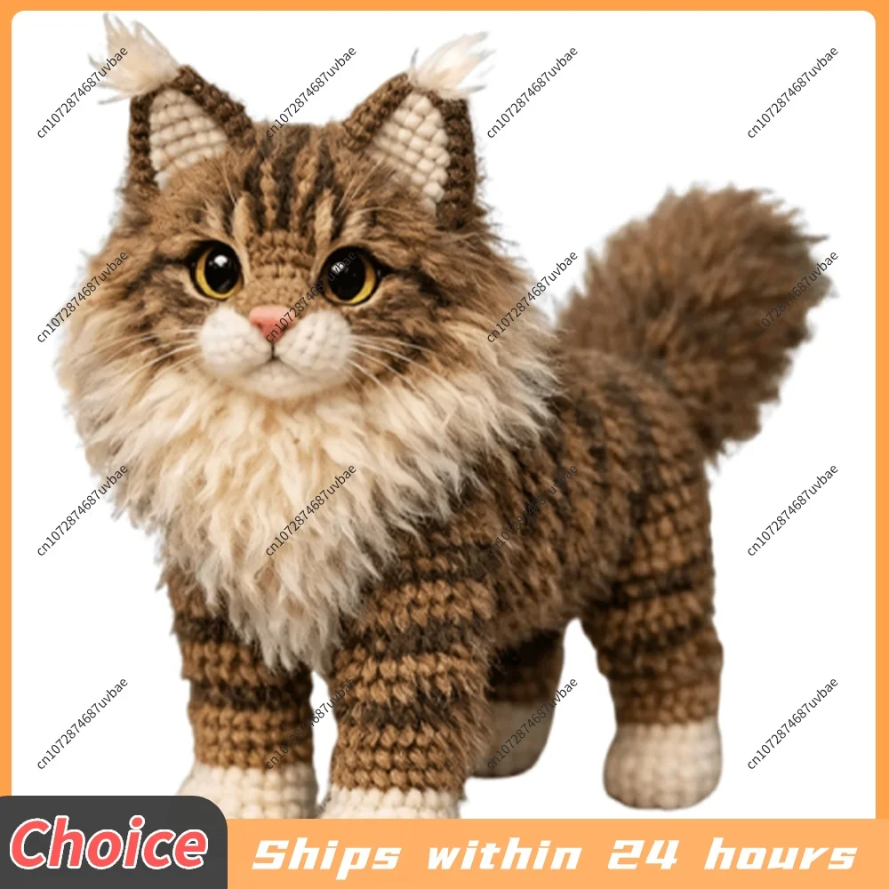 Tabby Cat DIY Crochet Kit for Beginners Adults Birthday Gifts Easy Arts and Crafts Knitting Kit W/ Step-by-Step Tutorials