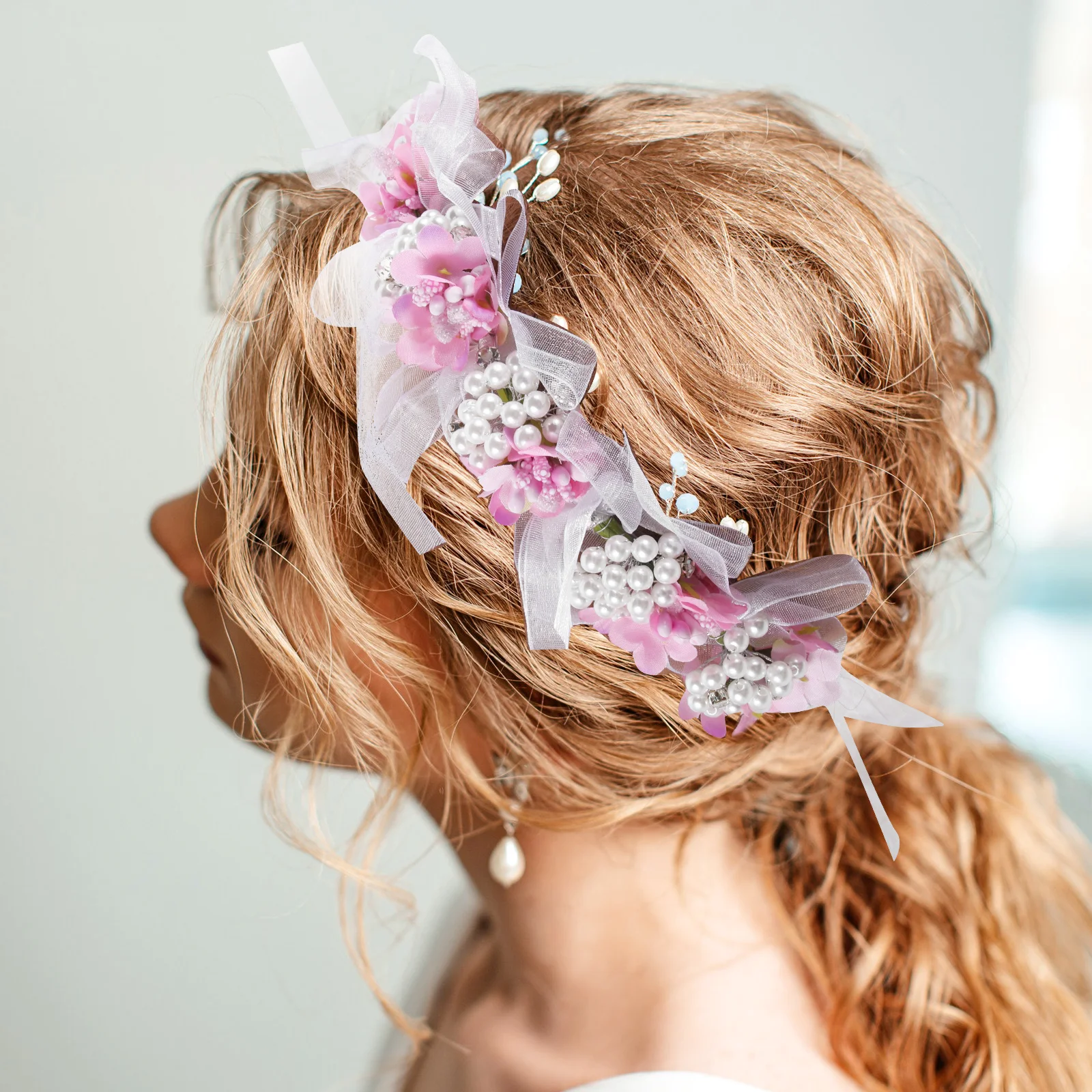 

Pearl Flower Headb Wedding Hair Accessories Kids Girls Bridal Party Alloy Crystal Durable Comfortable Photo Props Gift
