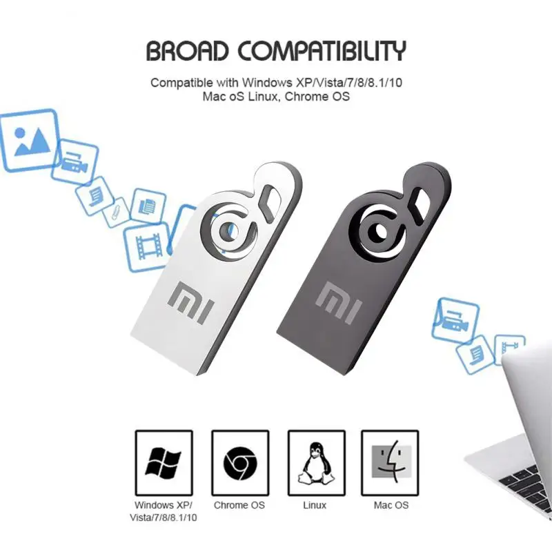 Xiaomi 2TB 1TB USB 3.1, Flash Drive tipe-c USB Drive 64GB 256GB 128GB 512GB ponsel USB penyimpanan Disk