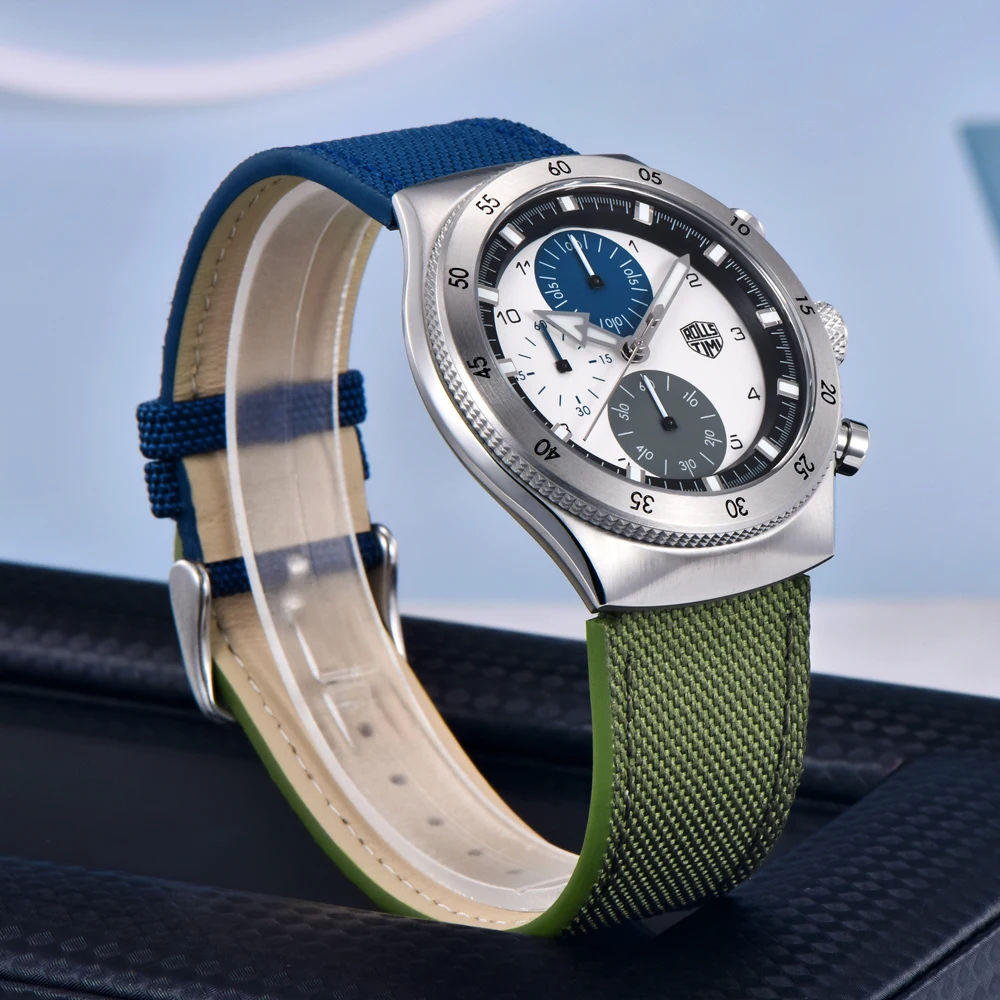 2025 جديد RollsTimi ساعات رجالية العلامة التجارية الفاخرة ساعة كوارتز للرجال متعددة الوظائف كرونوغراف مقاوم للماء مضيئة الجلود #5