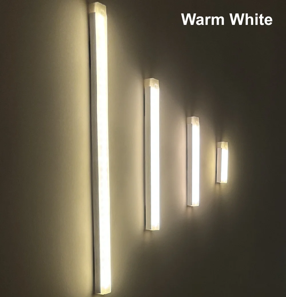 Type C Rechargeable PIR Motion Sensor Under Cabinet Lamp LED Night Light  for Kitchen Wardrobe Room Bedside Induction Bar Light