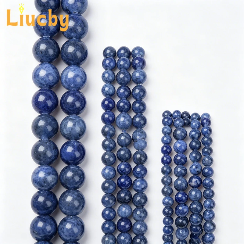 Natürliche Blaue Aventurin Runde Perlen Lose Edelsteinperlen für Schmuckherstellung Armband Halskette Ohrring 6mm 8mm 10mm 15 Zoll Strang – Detail 3