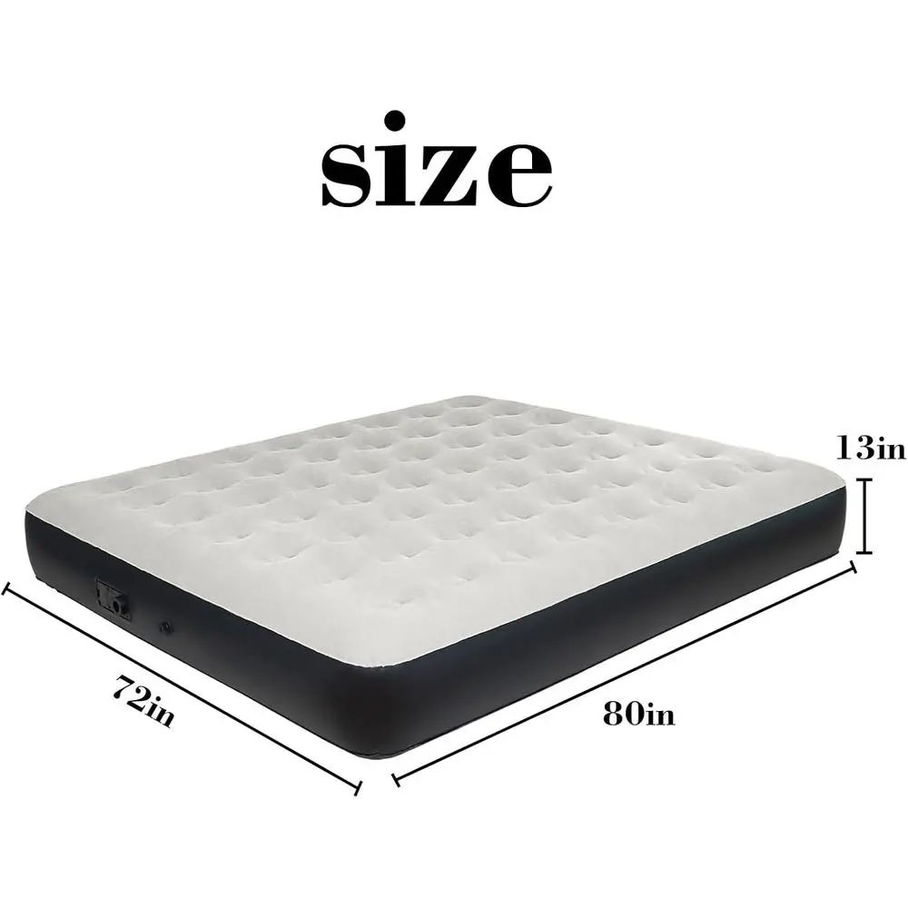 Materassino gonfiabile portatile King-Size con pompa integrata per campeggio all'aperto