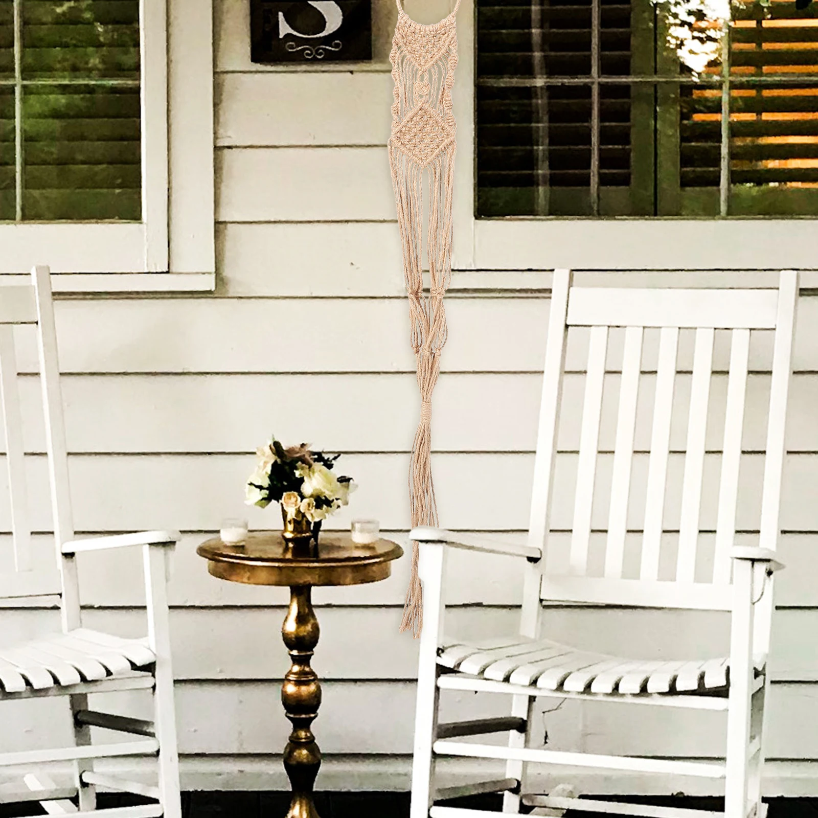 

Hanging Flower Net Bag Wall Mount Plant Hangers Brown BR C 054 Space Saving Decor Outdoor Plant Hanger Indoor Plants