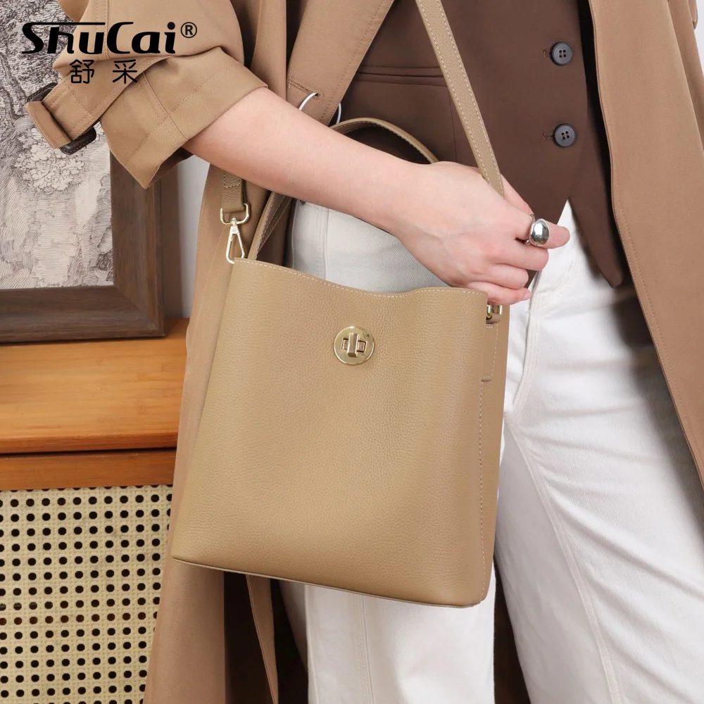 

Женская модная маленькая сумка из натуральной коровьей кожи, роскошная брендовая дизайнерская женская сумка-ведро из воловьей кожи через плечо для женщин