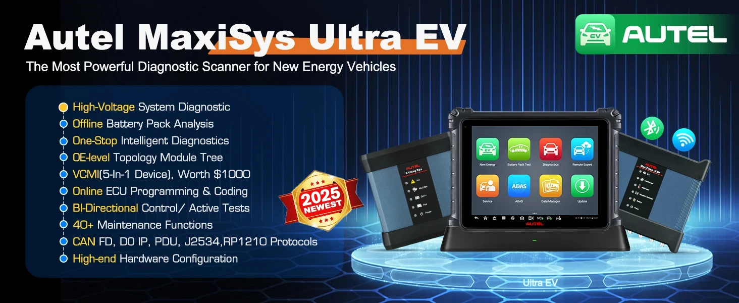Autel MaxiSys Ultra EV Intelligentes EV-Diagnosegerät mit EVDiag Kit VCMI EV Hochspannungssystem-Batteriepack-Analyse PK Ultra – Detail 1