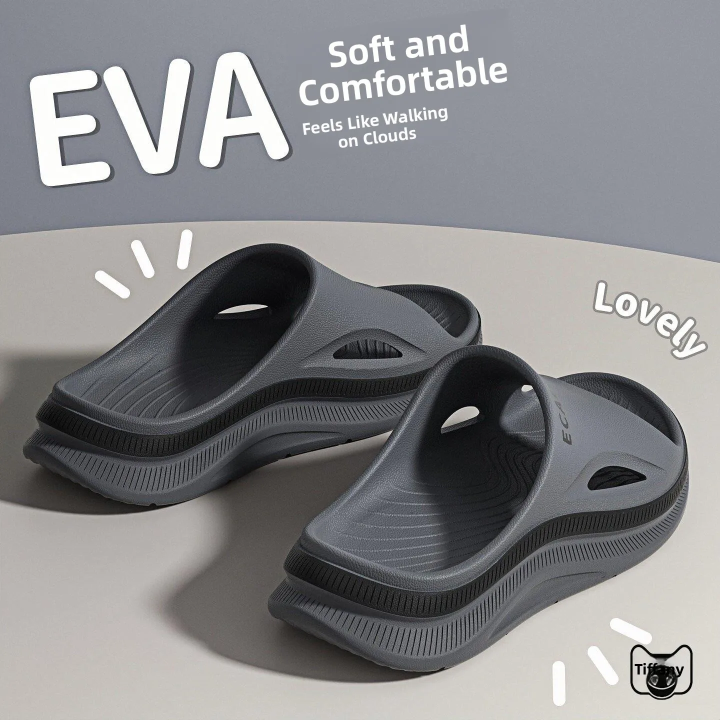 EVA Home Slippers Men's Summer New Style Anti-slip Waterproof Bathroom Bathing Men's Clog Shoes Comfortable Soft round Toe