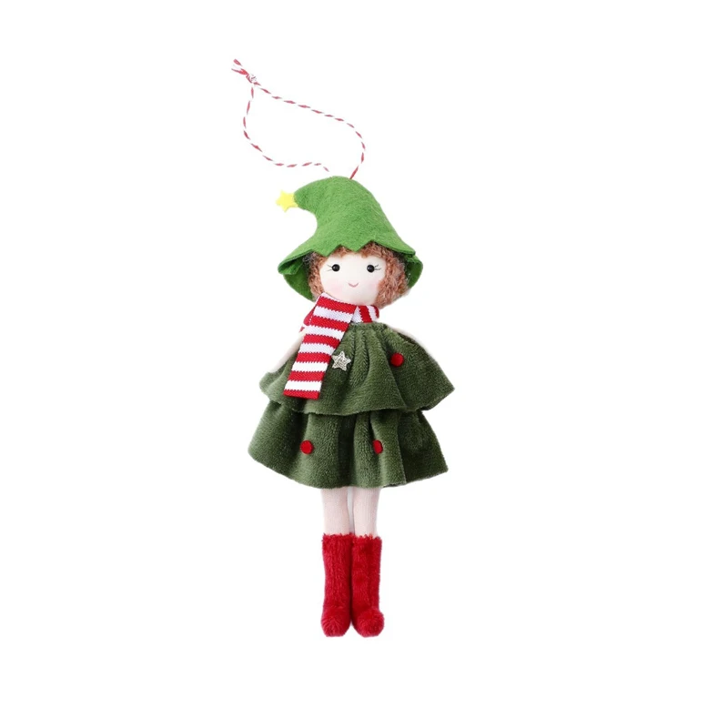 1pcs Elegant Christmas Angel Cake Dress Girl Hanging Ornament, Xmas Tree Home Party Hanging Decorations Supplies