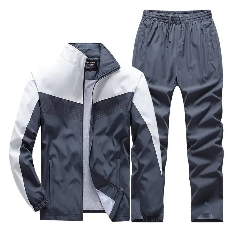 

Men Sportswear Set Tracksuit New Spring Autumn Suit Fashion Sweatsuit 2 Piece Jacket+Pants Male Jogging Clothing Asian Size