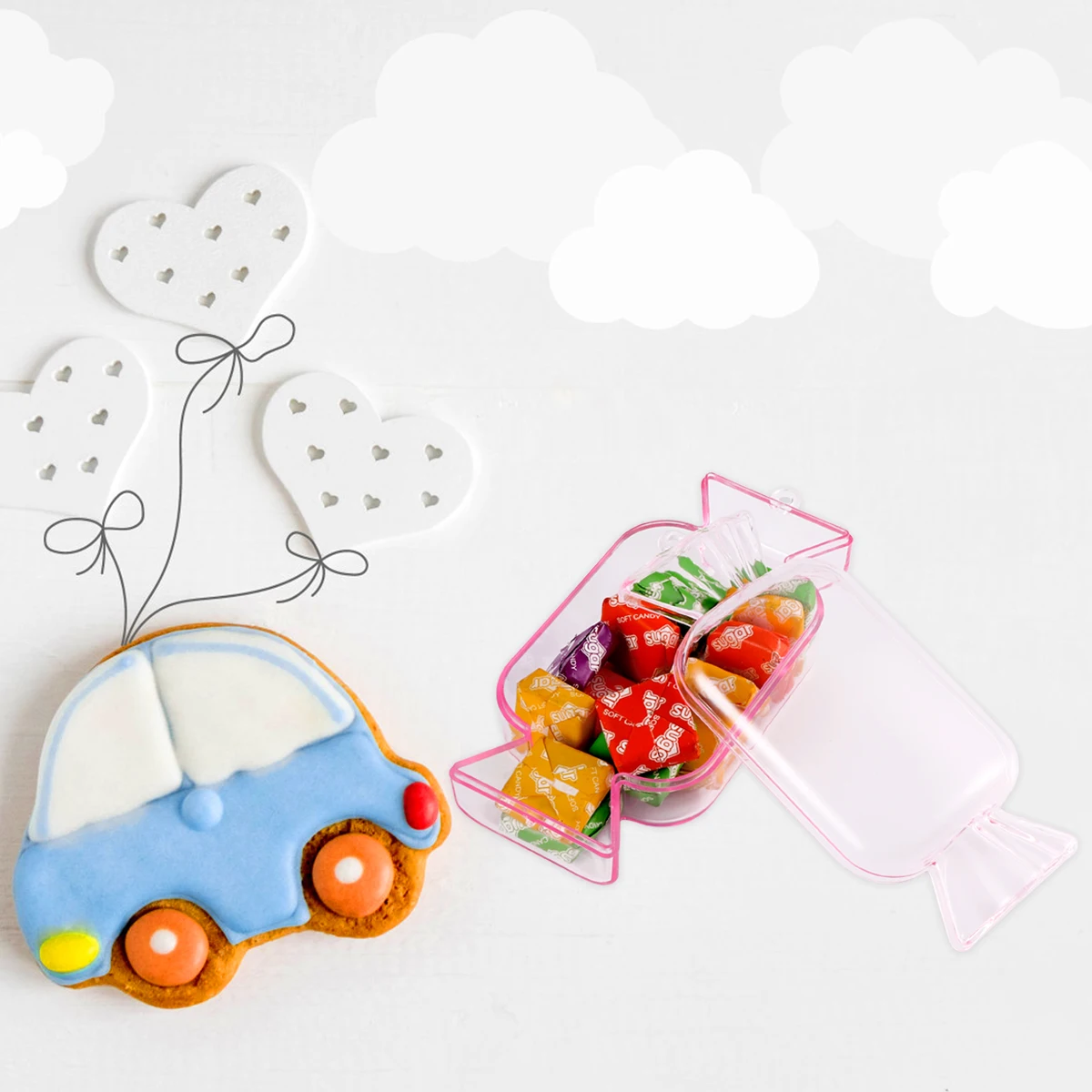 

12pcs Candy Boxes Mini Plastic Gift Box Party Birthday Transparent Holders Fun Small Creative Cases for Kids Adults