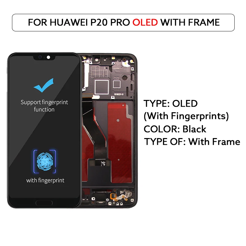 6.1 "OLED Voor Huawei P20 Pro Lcd Touch Screen Digitizer Vergadering CLT-L29 CLT-L09 CLT-AL00 HW-01K Lcd-scherm vervanging