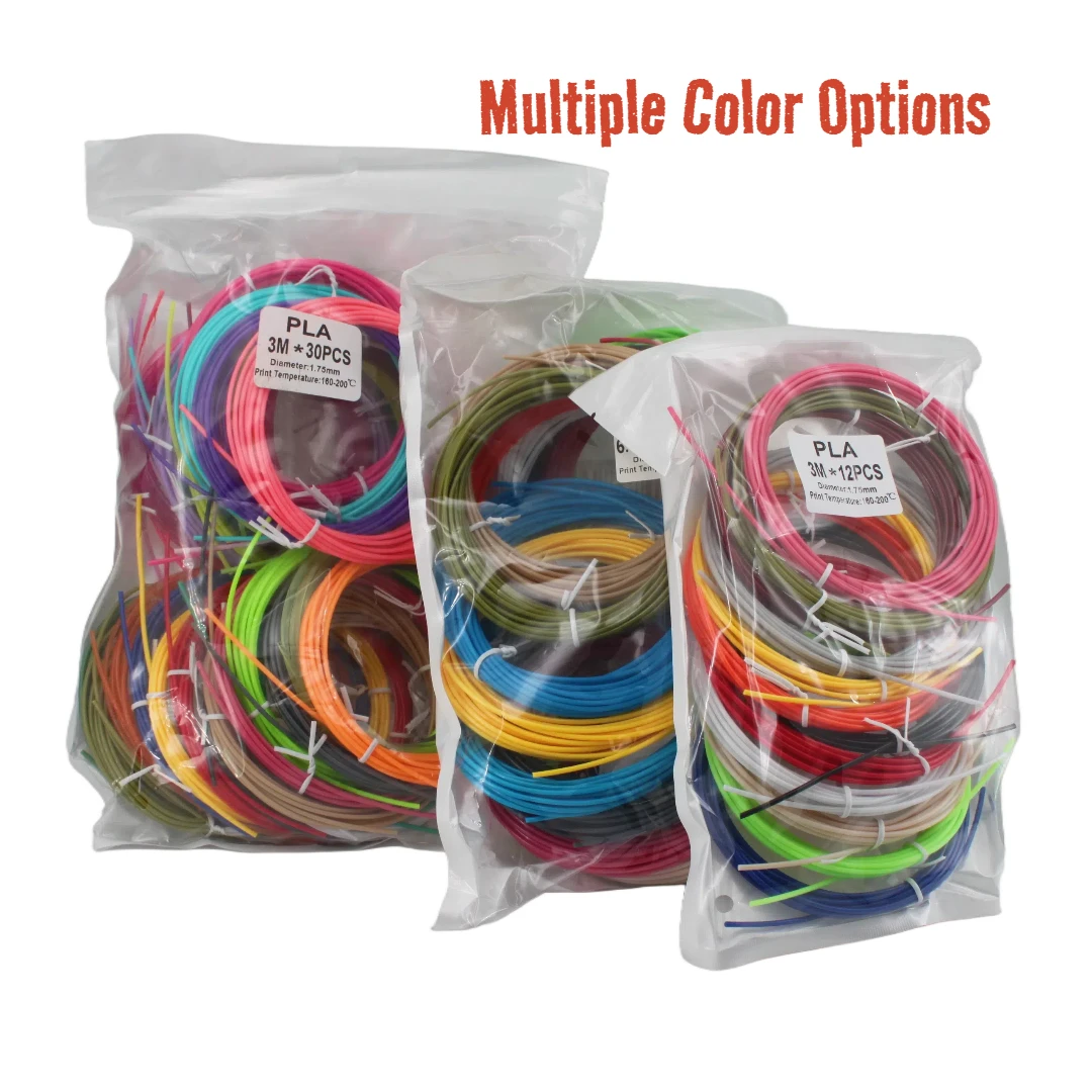 12/30 Colors 3D Pen PLA 1.75mm Filament Refills,Random color ,Works with SCRIB3D/PIKA3D/MYNT3D/Most Other 3D Printing Pens
