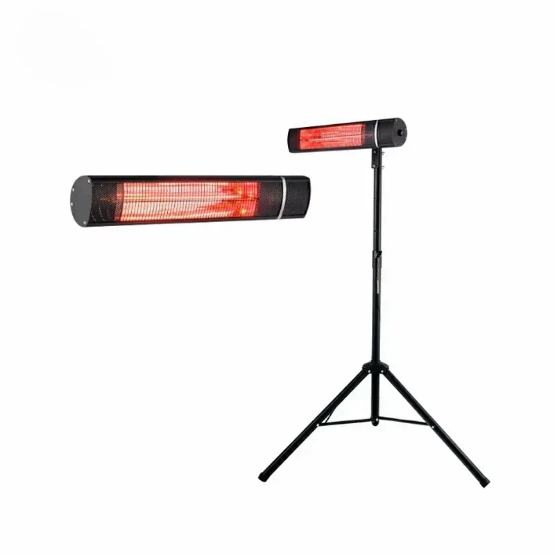 Outdoor Electric Patio Heater Instant Hot Quiet Operation Free-standing With Remote Control For Garden Use
