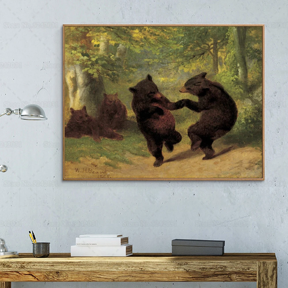Dancing Bears By William Holbrook Beard Canvas Painting Wall Art Decor