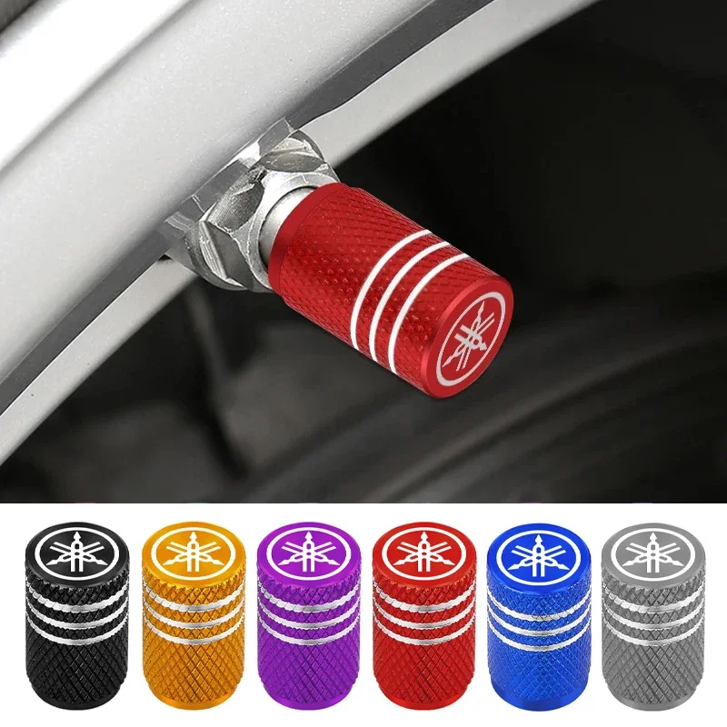 Car Tire Valve Stems Cap Knurling Style Tire Valve Cap Aluminum Tire Wheel Stem Air Valve Cap for Yamaha R1 R3 R25 Mt-09 Mt07