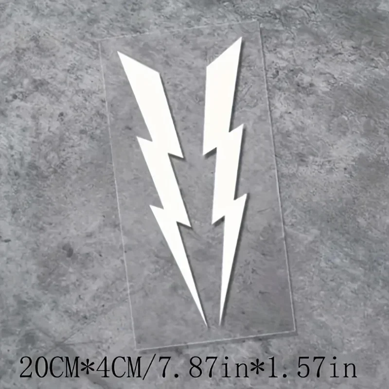 2 unids/set pegatina de relámpago holográfica/blanca, accesorio único para personalización de automóviles