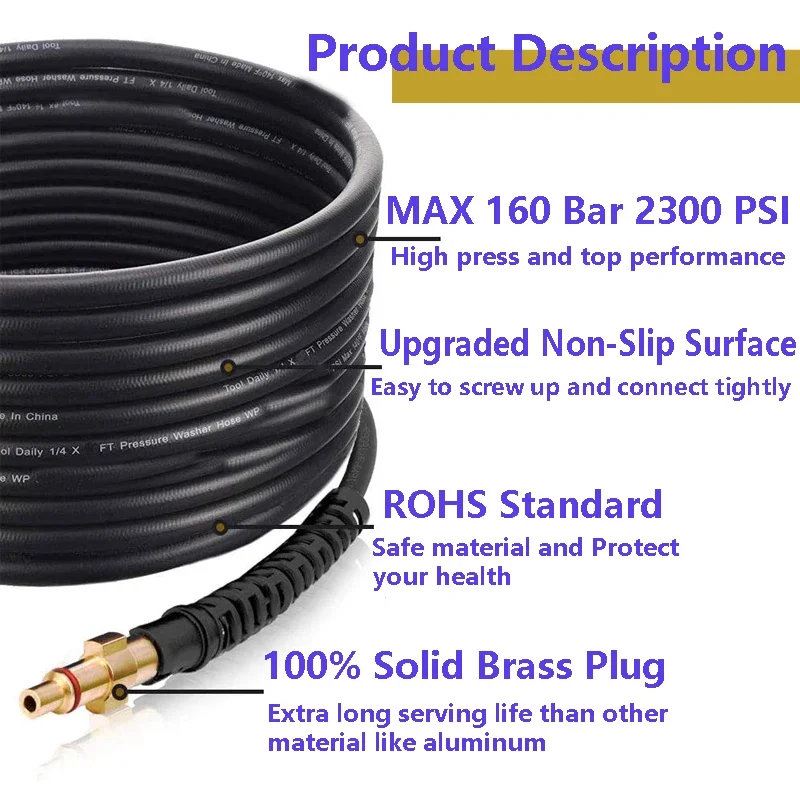 Customizable High Pressure Clean Pipe Sewer Drain Water Cleaning Hose Tube for Karcher K1 K2 K3 K4 K5 K6 K7 High Pressure Washer