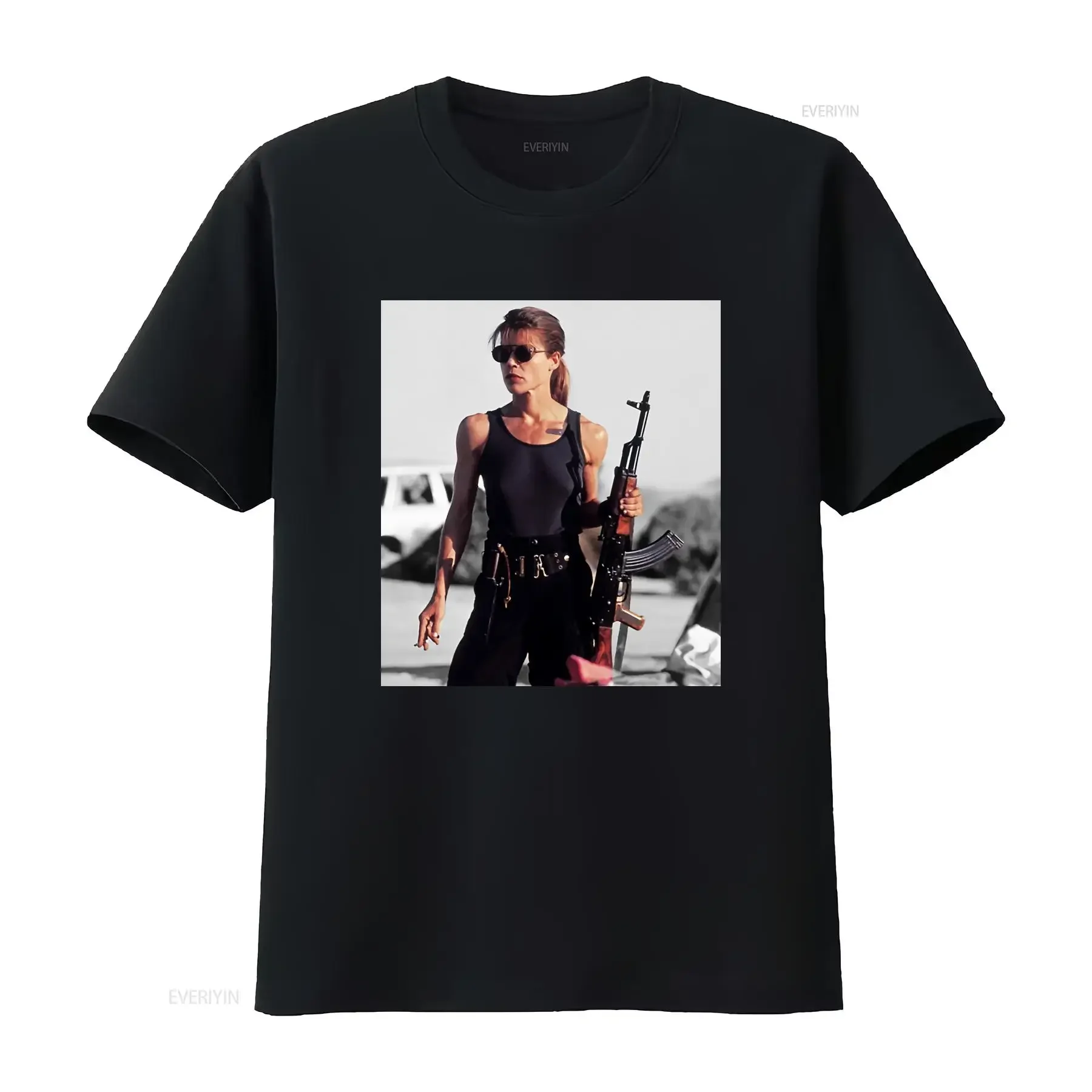 Sarah Connor Terminator 2 T2 Movie Inspired Men's T Shirt Retro Sci Fi Action Design Perfect for Fans Comfortable Cotton Blend