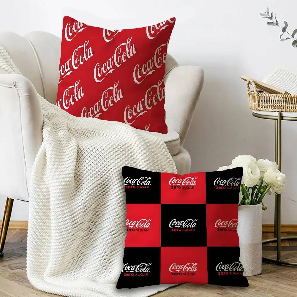 Fashion Print C-Coca C-Cola Cushion Cover Polyester Sofa Cushions Decorative Throw Pillows Home Decoration Pillowcover