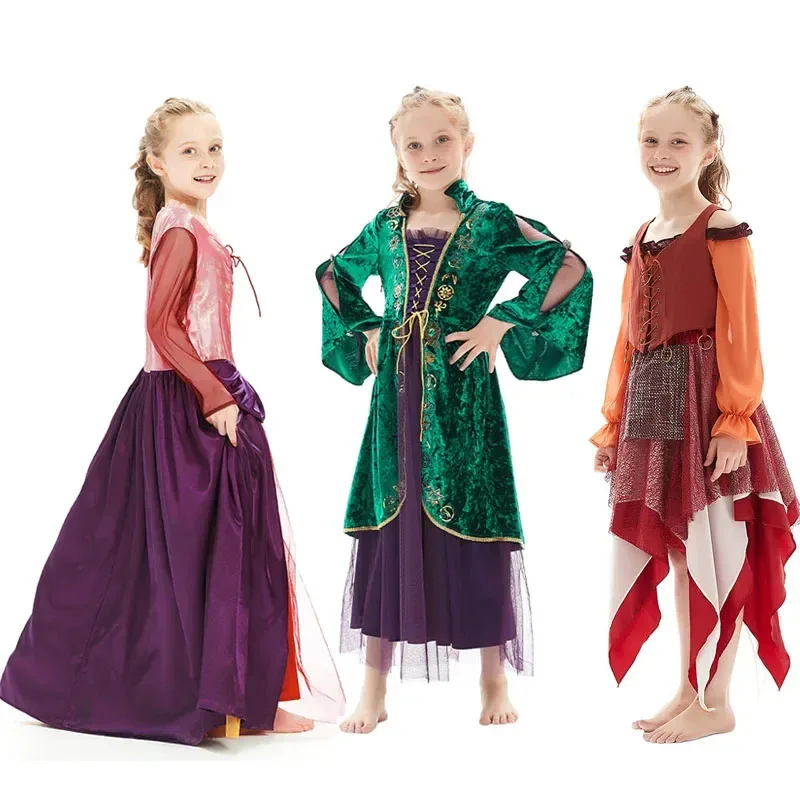 filme-mary-sarah-winifred-sanderson-cosplay-traje-criancas-vestidos-meninas-roupas-halloween-carnaval-terno-presente-ged