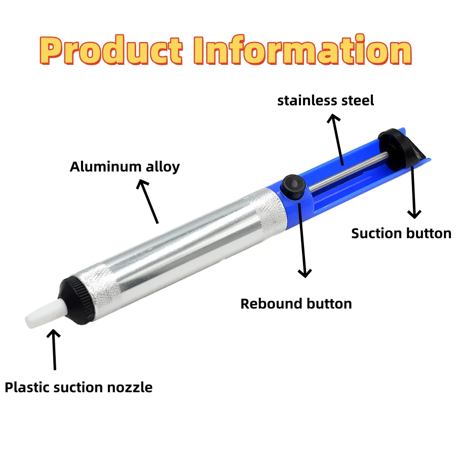 Aluminum Metal Desoldering Pump Suction Tin Gun Soldering Sucker Pen Removal Vacuum Soldering Iron Desolder Hand Welding Tools