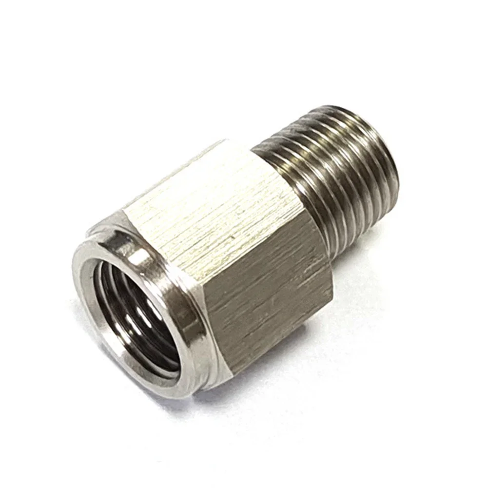 Stainless Steel Oil Pressure Gauge Adapter 1/8NPT Male To M10x1.0 Female Oil Pressure Sensor Adapter Replacement