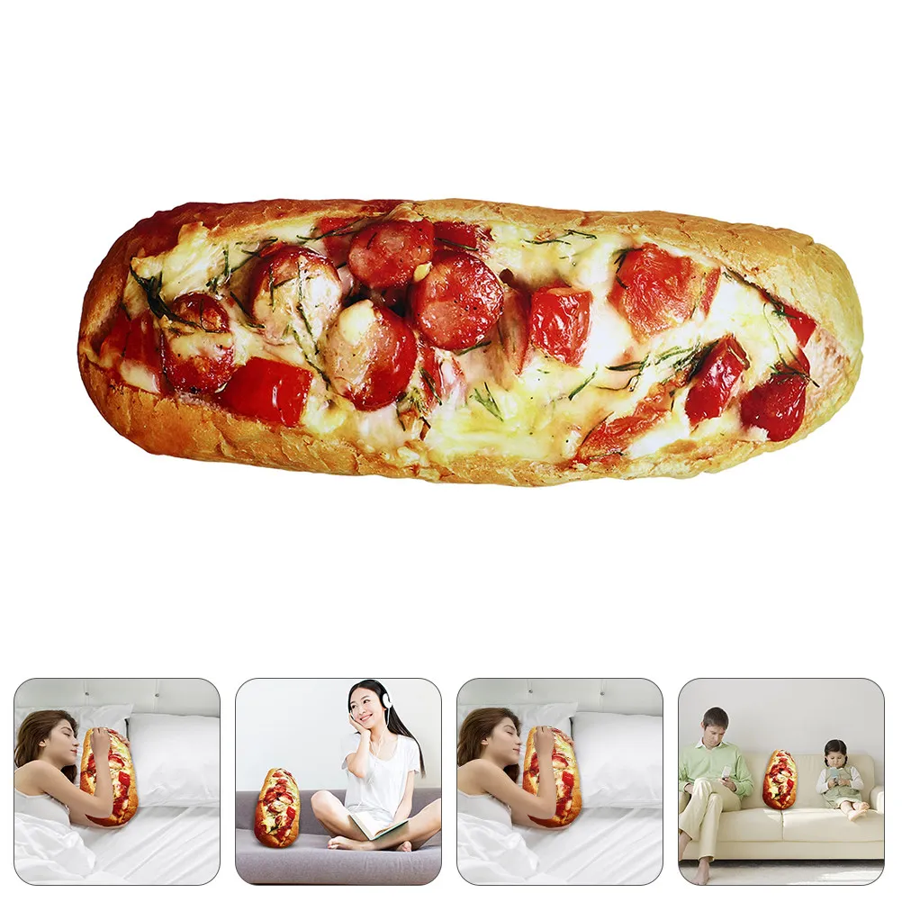 

1Pcs Novelty Bread Shape Pillow Decorative Sofa Back Cushion Comfortable PP Cotton Filled Seat Cushion Attractive Home