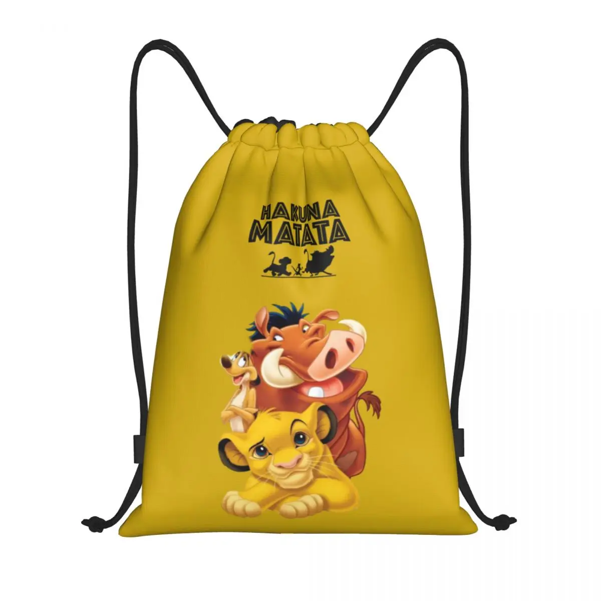 

Custom Simba Pumbaa The Lion King Drawstring Bag Women Men Lightweight Hakuna Matata Sports Gym Storage Backpack