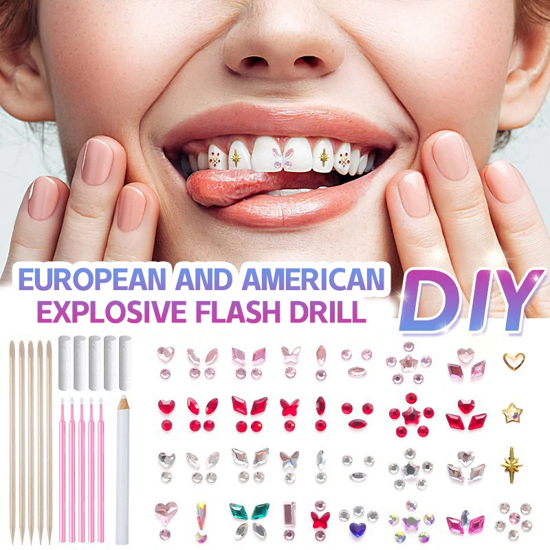 Profession elle Zahn Edelstein Kit DIY Liebe Pferd Auge Kristalle Schmuck Kit Zähne Edelsteine Kit Zahn Edelsteine für Zähne Zähne Schmuck Starter