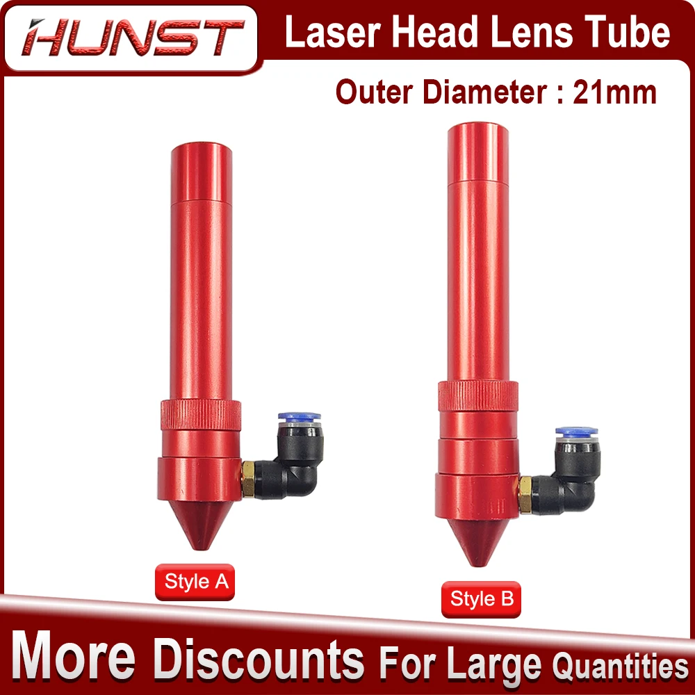 

HUNST CO2 Laser Head Lens Tube Outer Diameter 21mm + Air Nozzle for Lens Dia.20 FL 50.8/63.5mm for CO2 Laser Cutting Machine