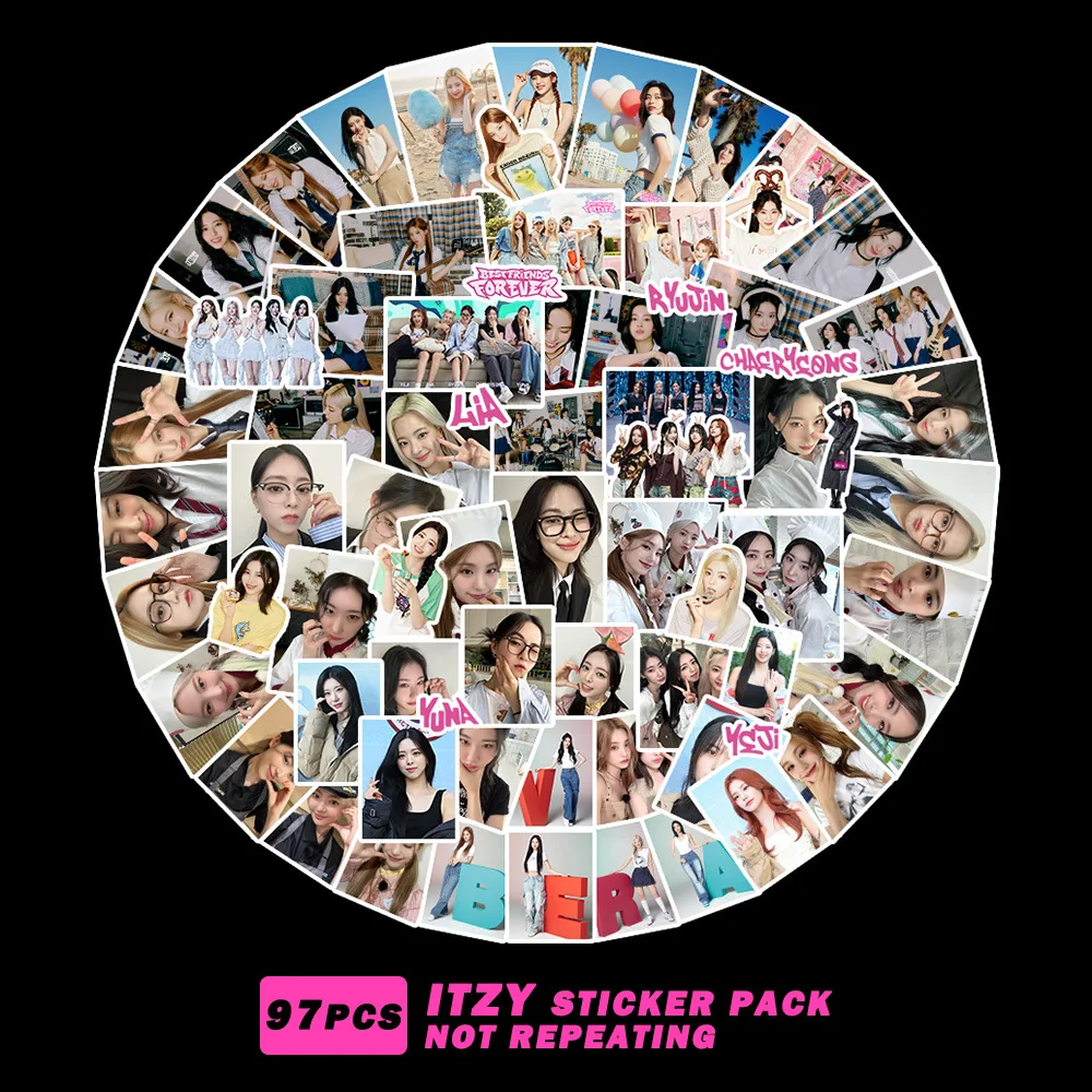 97Pcs/Set ITZY Idol Girl Sticker New Album BEST FRIENDS FOREVER Waterproof Graffiti Stickers Computer Decoration Fans Gifts