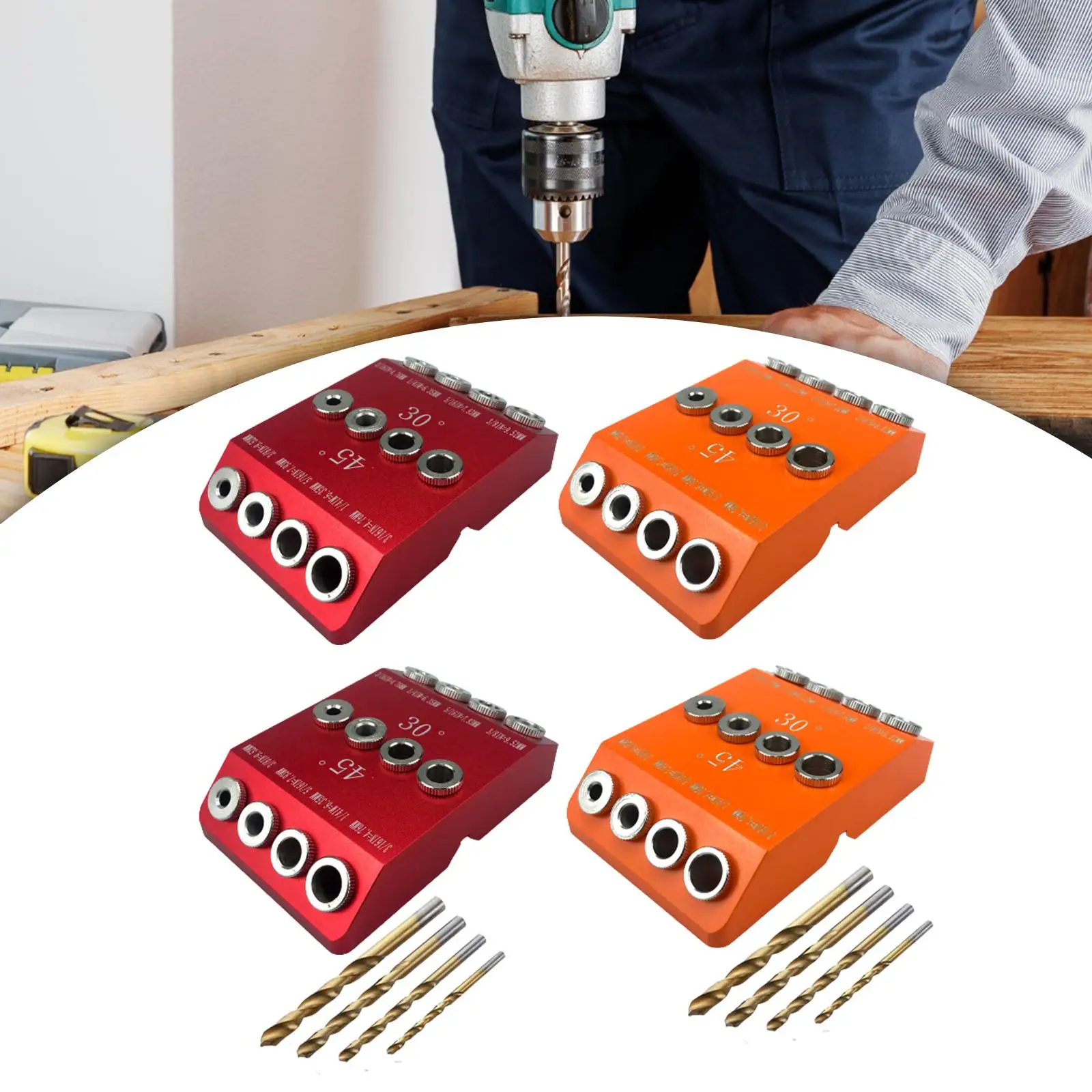 

Направляющая для сверла Запорный винт Шаблон сверла Джиг Карманный винт Локатор Набор сверл для прямых отверстий Угловые отверстия Деревянная стойка