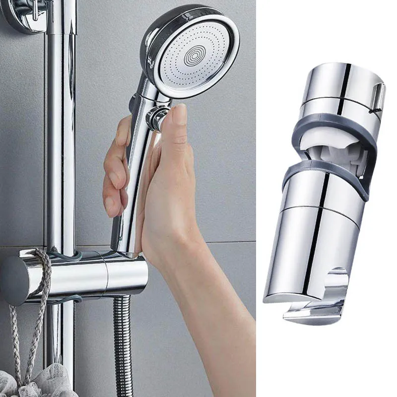 Universal Shower Head Holder Adjustable 18~25mm ABS Chrome Shower Rail Holder Bathroom Accessories Shower Mounting Brackets Univ