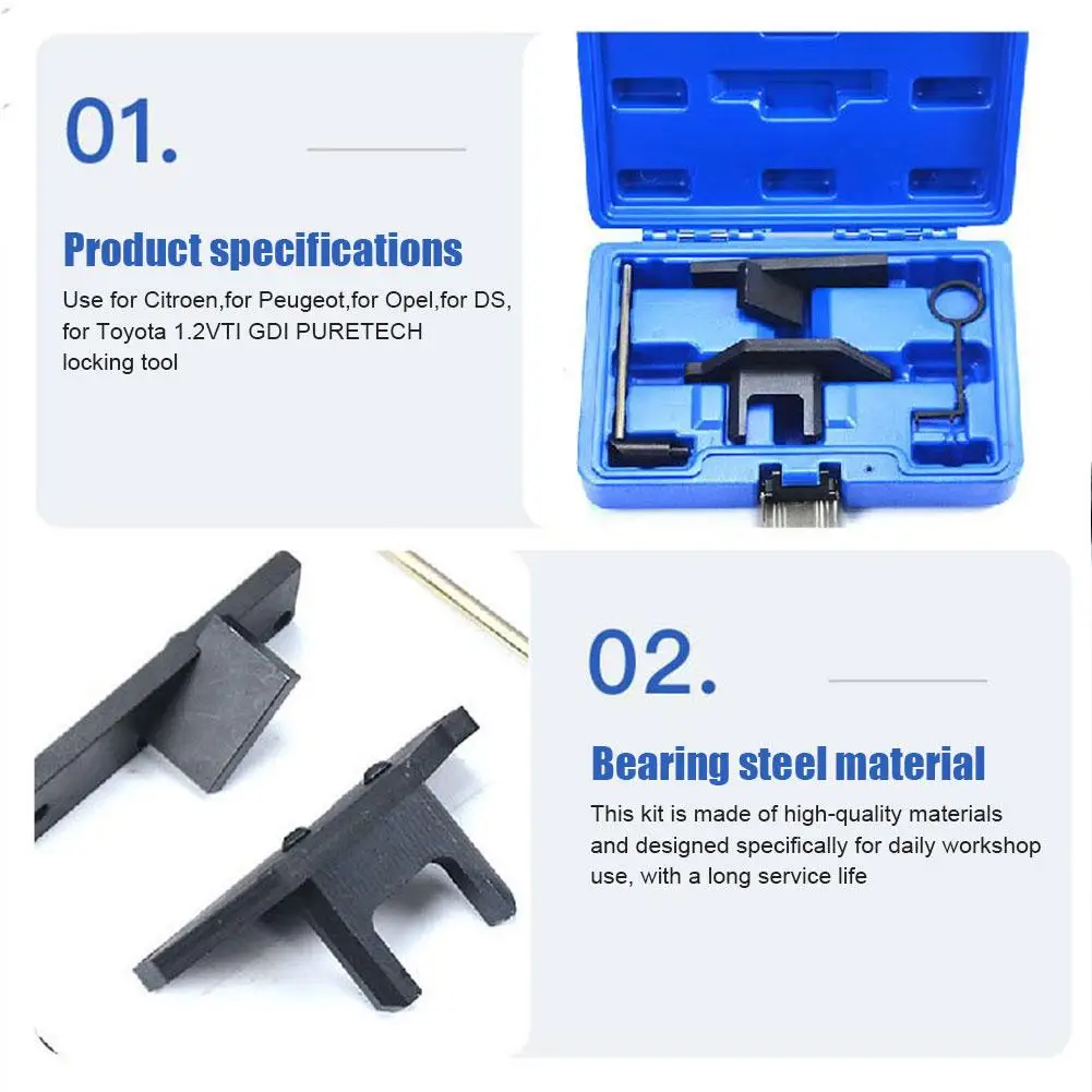 Engine Timing Camshaft Locking Tool Kit for Citroen PEUGEOT DS Engine Timing Tool 1.2 GDI Engine Belt Auto Repair Tool