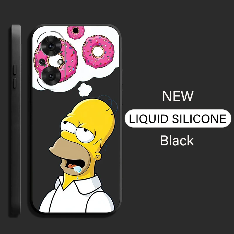 Cartoon die Simpsons für Oppo A97 A94 A93 A92 A91 A74 A55 A54 A16 Telefon hülle flüssige Silikons chale weiche flüssige Silikon hülle