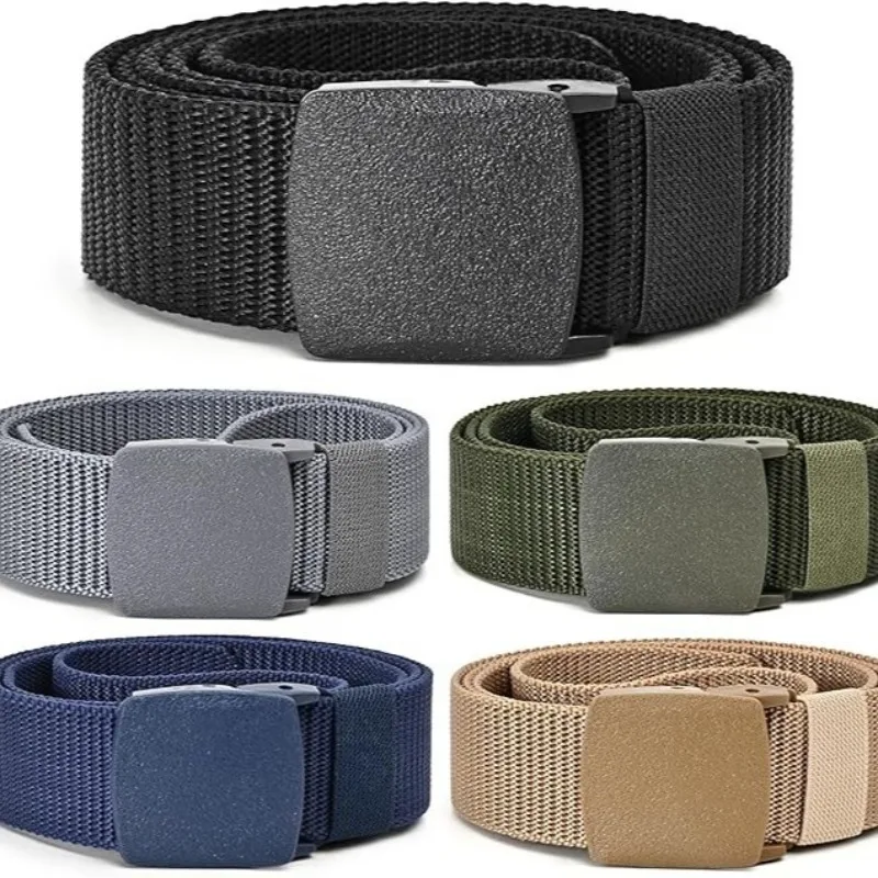 حزام نايلون تكتيكي عالي التحمل على الطراز العسكري للرجال، حزام حزام متين مضاد للصدأ قابل للتعديل للاستخدام في الهواء الطلق
