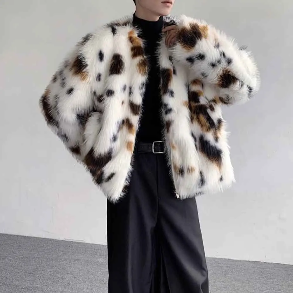 

Новая зимняя мужская куртка с длинными рукавами и цветными блоками, американский ретро-модный модный свободный уличный свободный повседневный нишевый мужской топ 2025