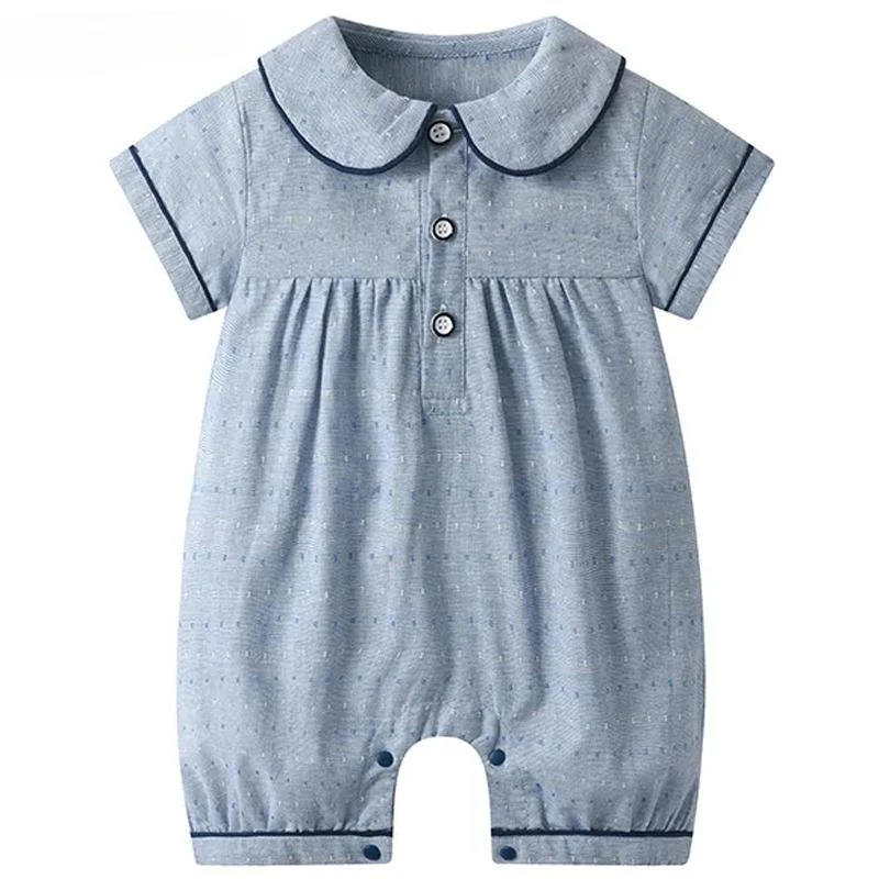 2024 Thin Outwear Casual Short Sleeve Toddler Kids Jumpsuits Newborn Baby Bodysuits Boys Summer Outfit Children Romper Clothes