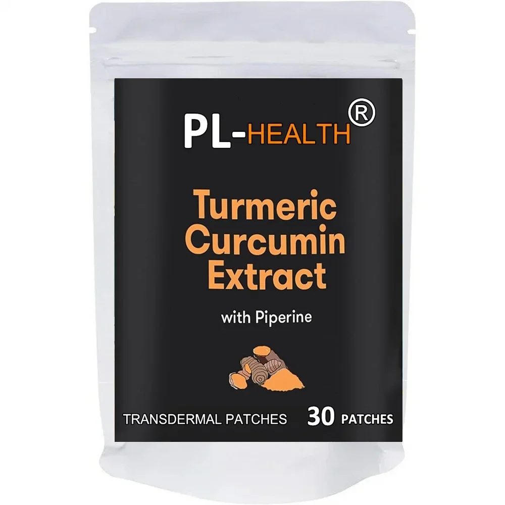 

Turmeric Curcumin Transdermal Patches with Black Peper Antioxidant for Joint Health -30 Patches One Month Supply