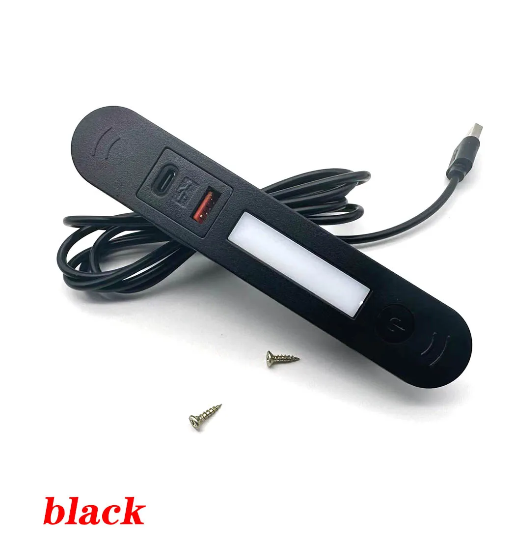 Verborgen multi-plug ingebed verborgen stopcontact 1 USB A en 1 Type-C met nachtlampje Nachtkastje Mobiele telefoon ingebedde oplader