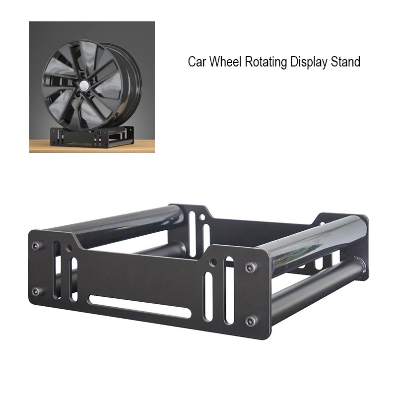 360 Degree Rotating Wheel Display Stand Car Wheel Rotating Display Stand Adjustable Size Wheel Rim Display Stand